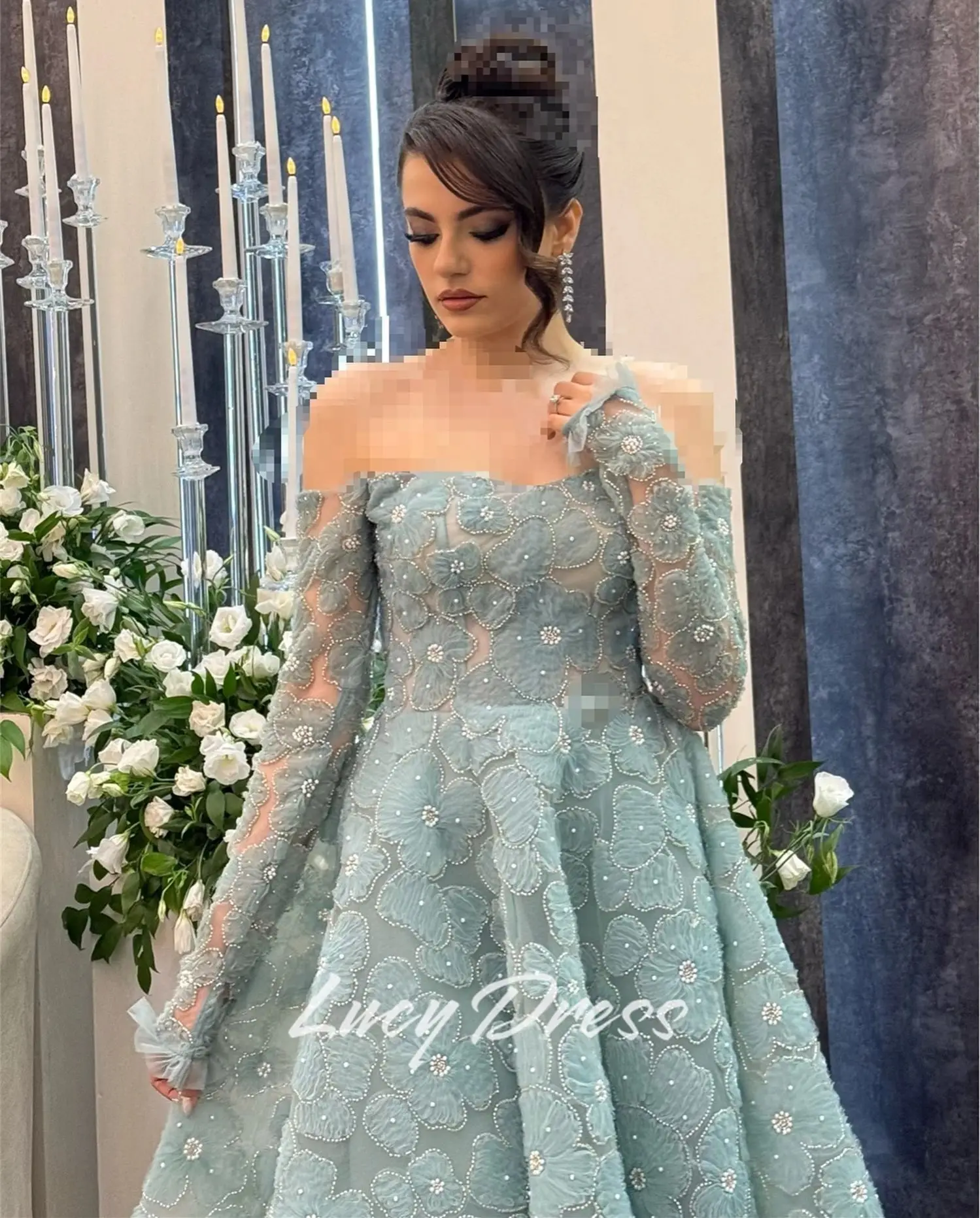 Lucy Abito da festa personalizzato Abiti da sposa e abiti da sera 2025 Abito da donna per occasioni speciali Abiti da ballo in tessuto floreale