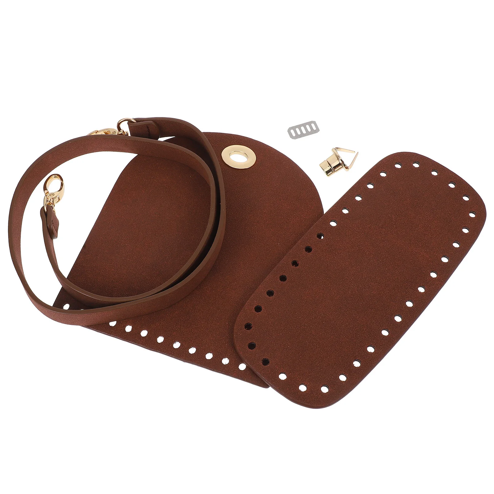 

PU Bag Knitting Set DIY Shoulders Bag Sewing Kit Crossbody Handmade Satchel Purse Making Supplies for Women Handicrafts