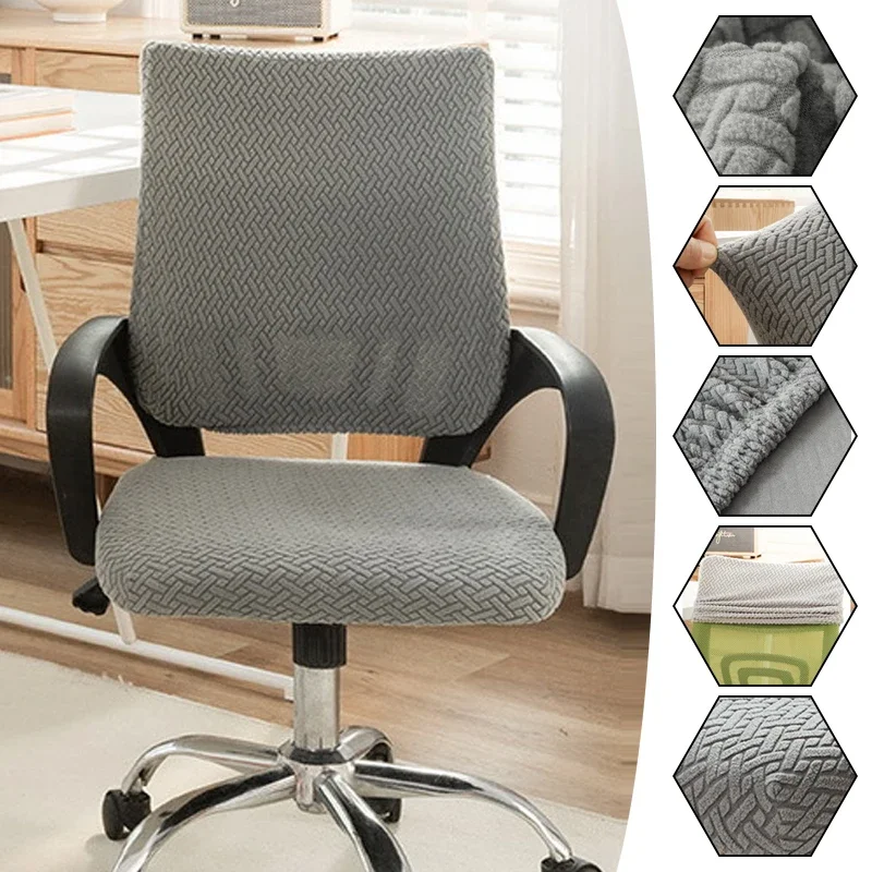 yesUniversal Office Chair Seat Cover Split Armchair Cover Thickened Stretch Computer Chair Slipcovers Removable Seat Protector C