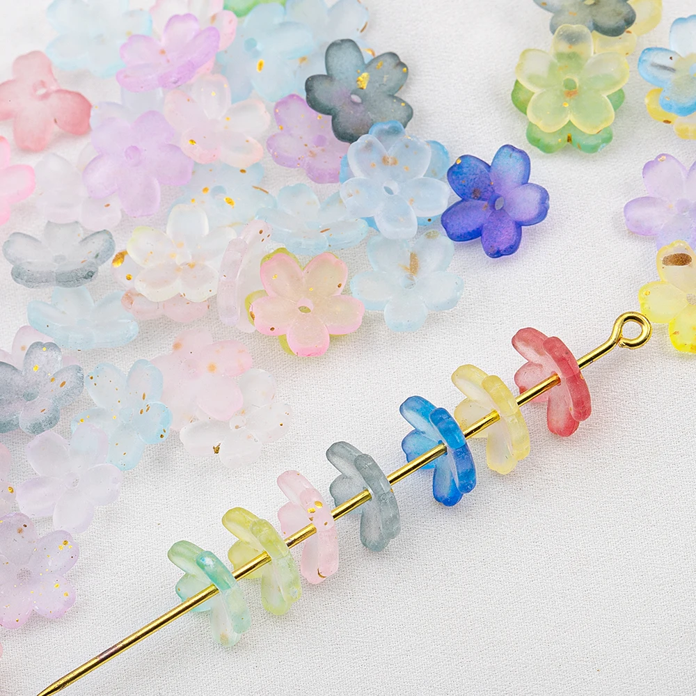 5g Bunte Blumen-Acryl-Abstandshalterperlen, Blumenperlenkappen für DIY-Ohrringe, Halsketten, Schmuckherstellung, Dekoration, Kleidungsperlen – Detail 4
