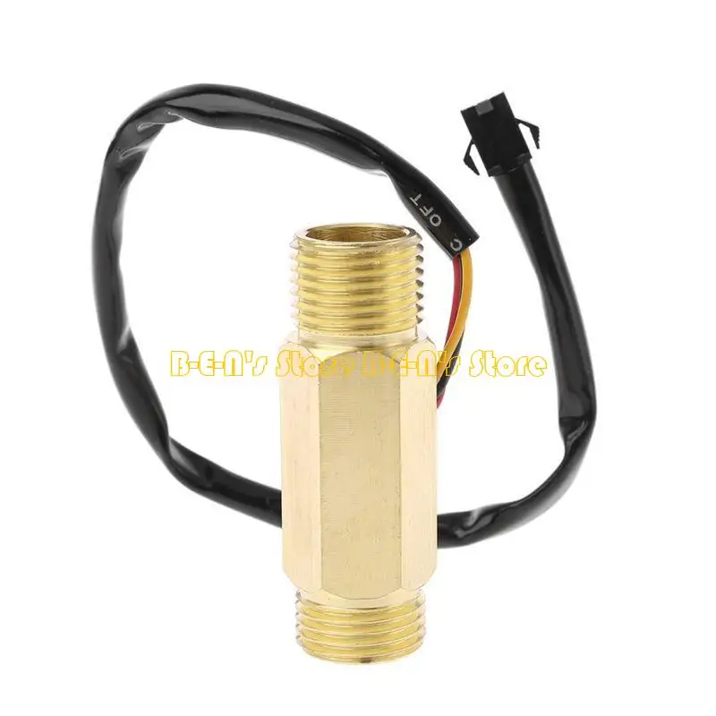 Y1AD 1/2-inch Upgraded Hall Switch Flowmeter Brass Water Rate Meter Counter Meter 1-25L/min for Water Heater