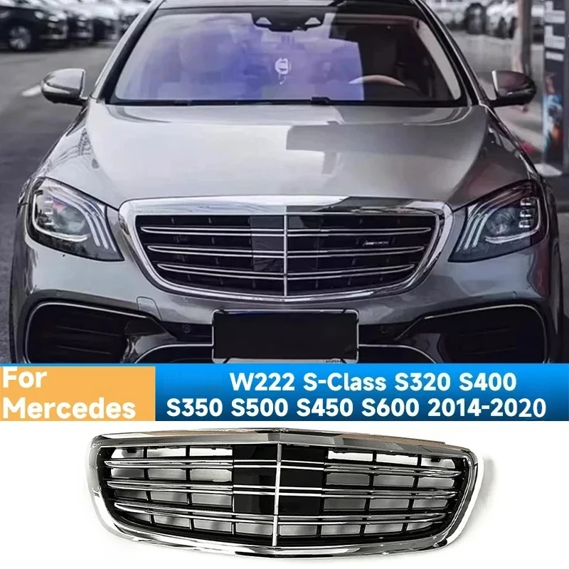

Front Bumper Grille W222 S-Class S320 S400 S350 S500 S450 S600 2014-2020 Hood Tuning Racing Grill