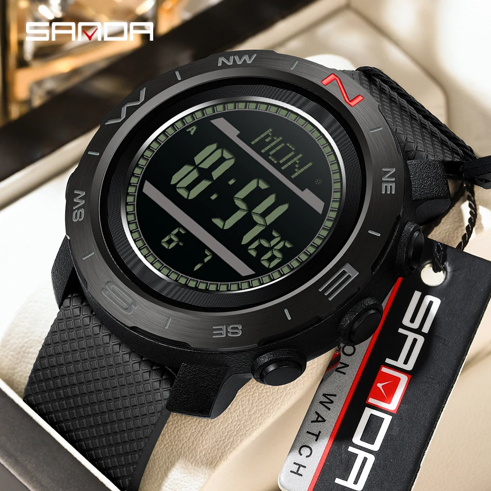 SANDA Top New 5106 Men's Timing Electronic Watch Outdoor Sports Multi Functional Waterproof LED Student Electronic Watch 2025