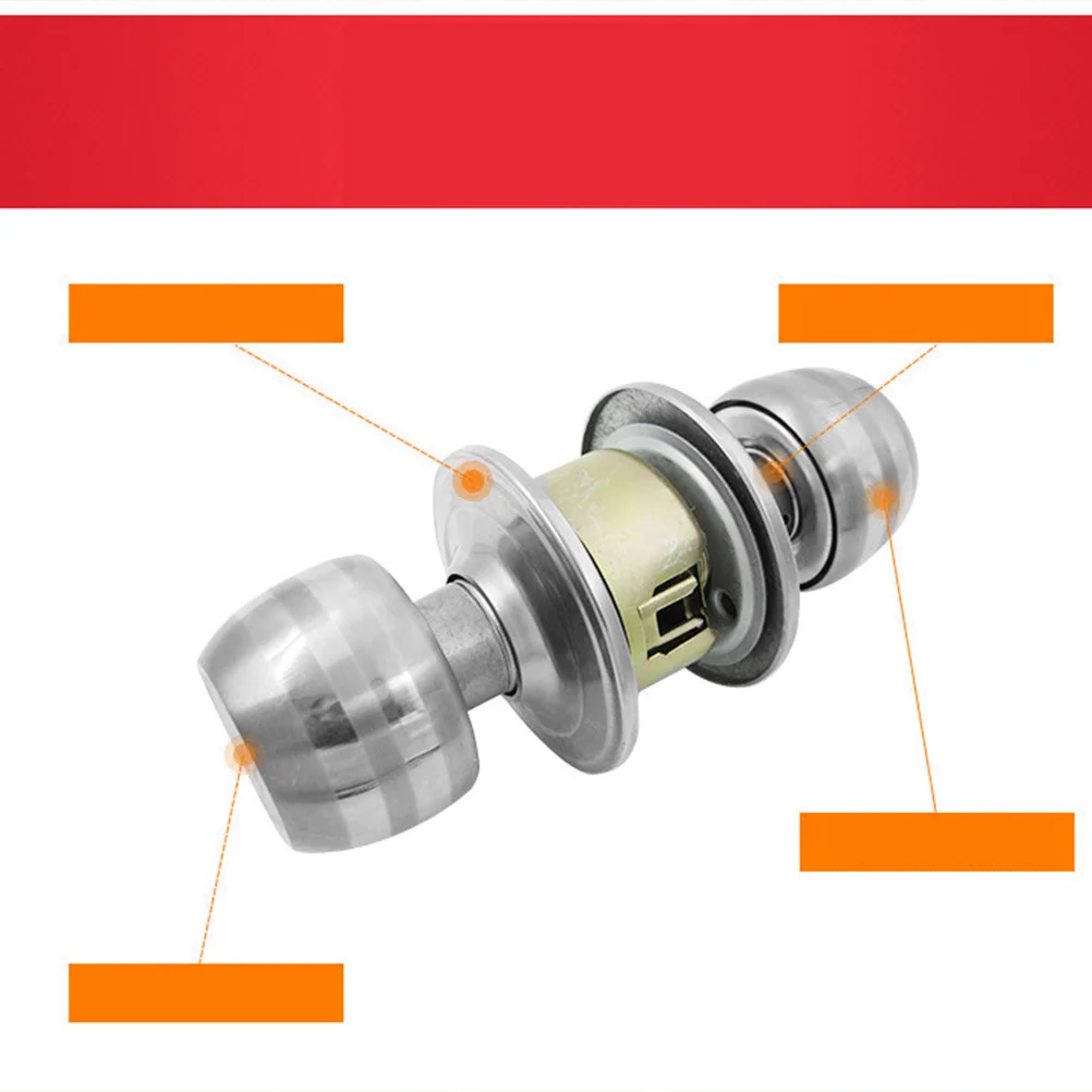 

Ball Shape Door Lock Stainless Steel Anti-Corrosion for Interior Bedroom Bathroom Office Door Ball Shape Lock Center