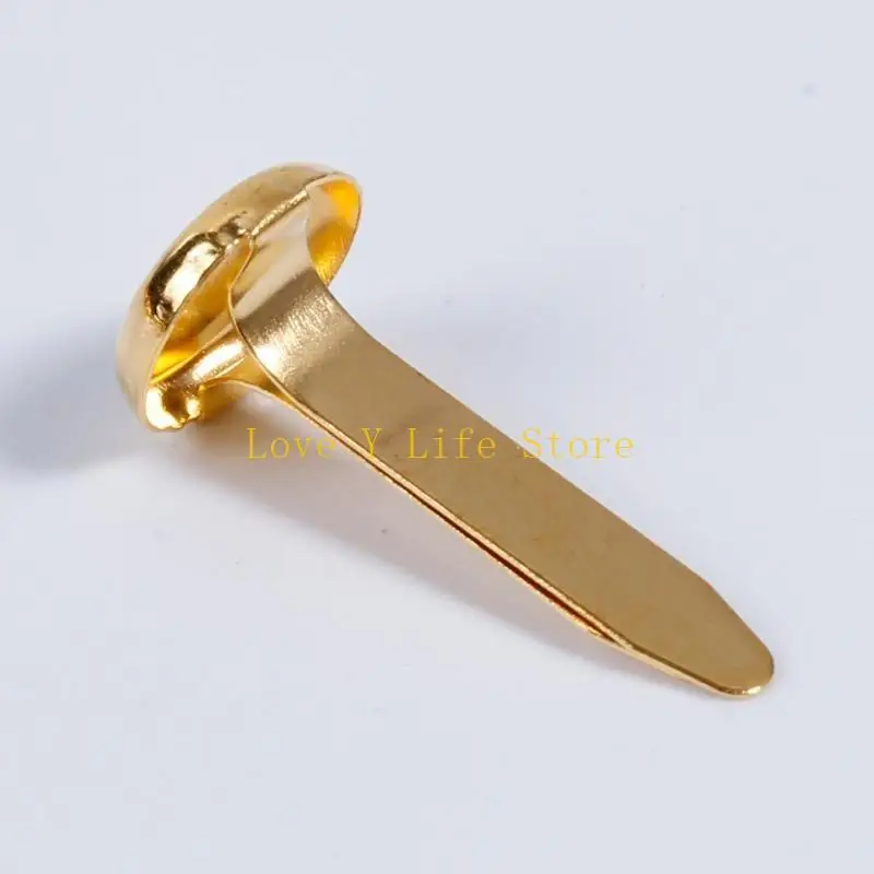 L74C Gold Paper Stables Mini Brads Clips Clips Round Clips for School Office
