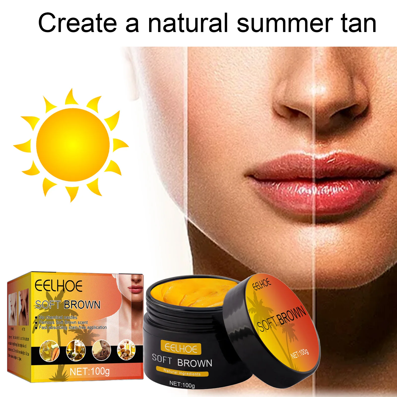 Gel de Aloe Vera para Bronceado, para Uso en la Playa en Verano Crea un tono de piel bronceado natural, potencia el efecto bronceador y repara la piel quemada por el sol.