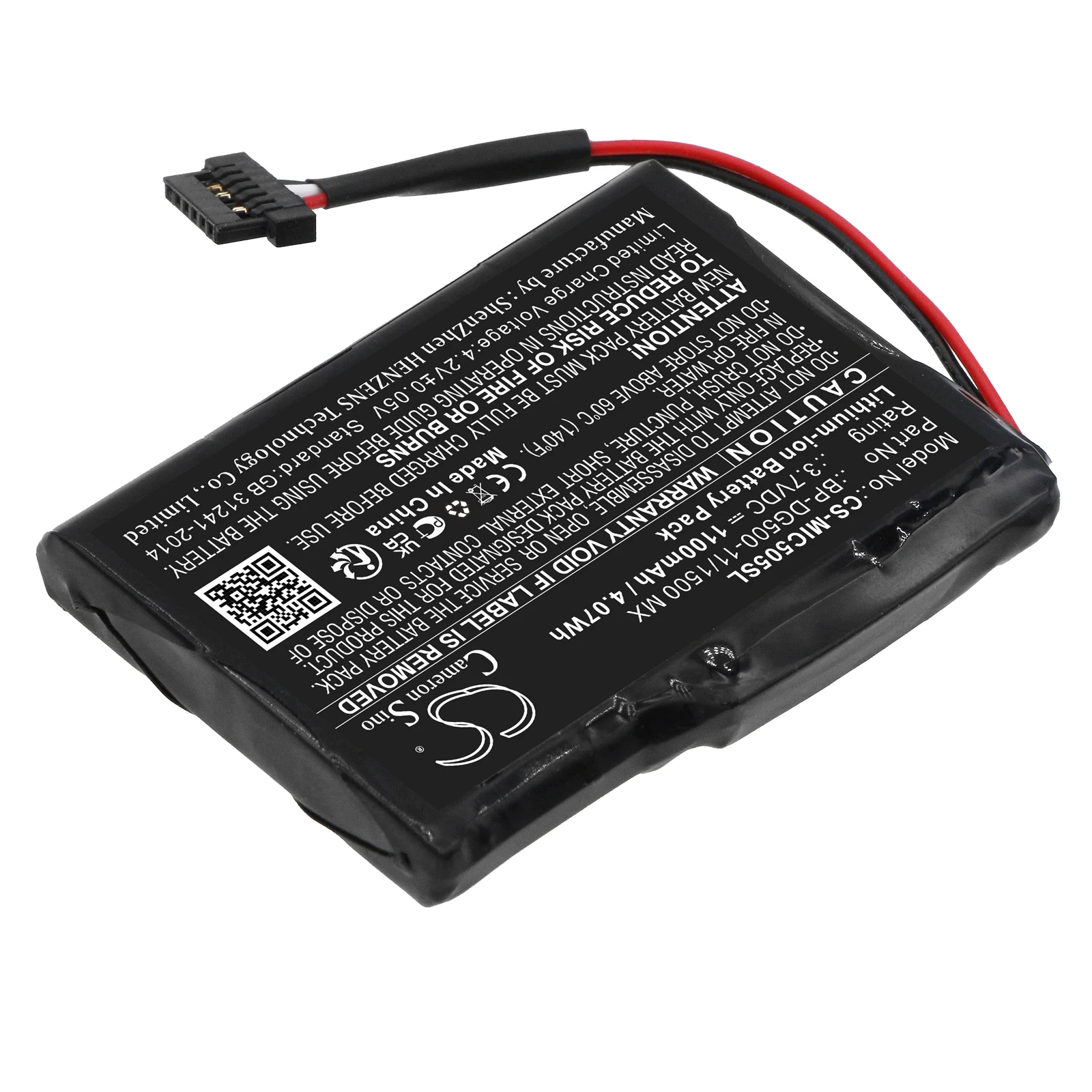 Cameron Sino 1100mAh Dashcam battery BP-DG500-11/1500 MX for Mio/Magellan cyclo 505 HC, cyclo 500 HC