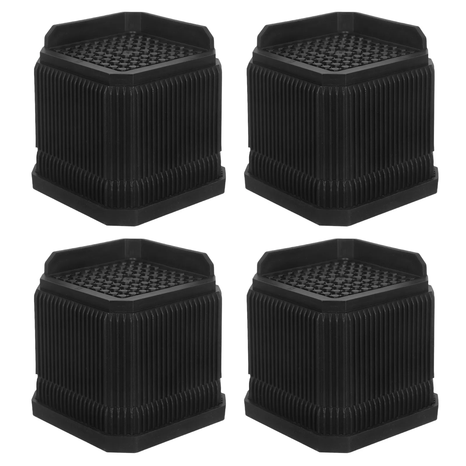 

Комплект из 4 подставок для мебели (7,6x7,6 см) для кроватей, диванов, столов, стульев, штабелируемые, усиленные, увеличивающие высоту, с противоскользящими основаниями