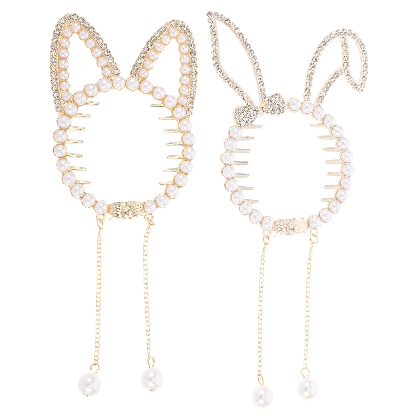 

2pcs Children Accessories Cute Pearl Clips Bands Tray Bun Maker Girls Hair Clips Lightweight Secure Grip Versatile Use Easy