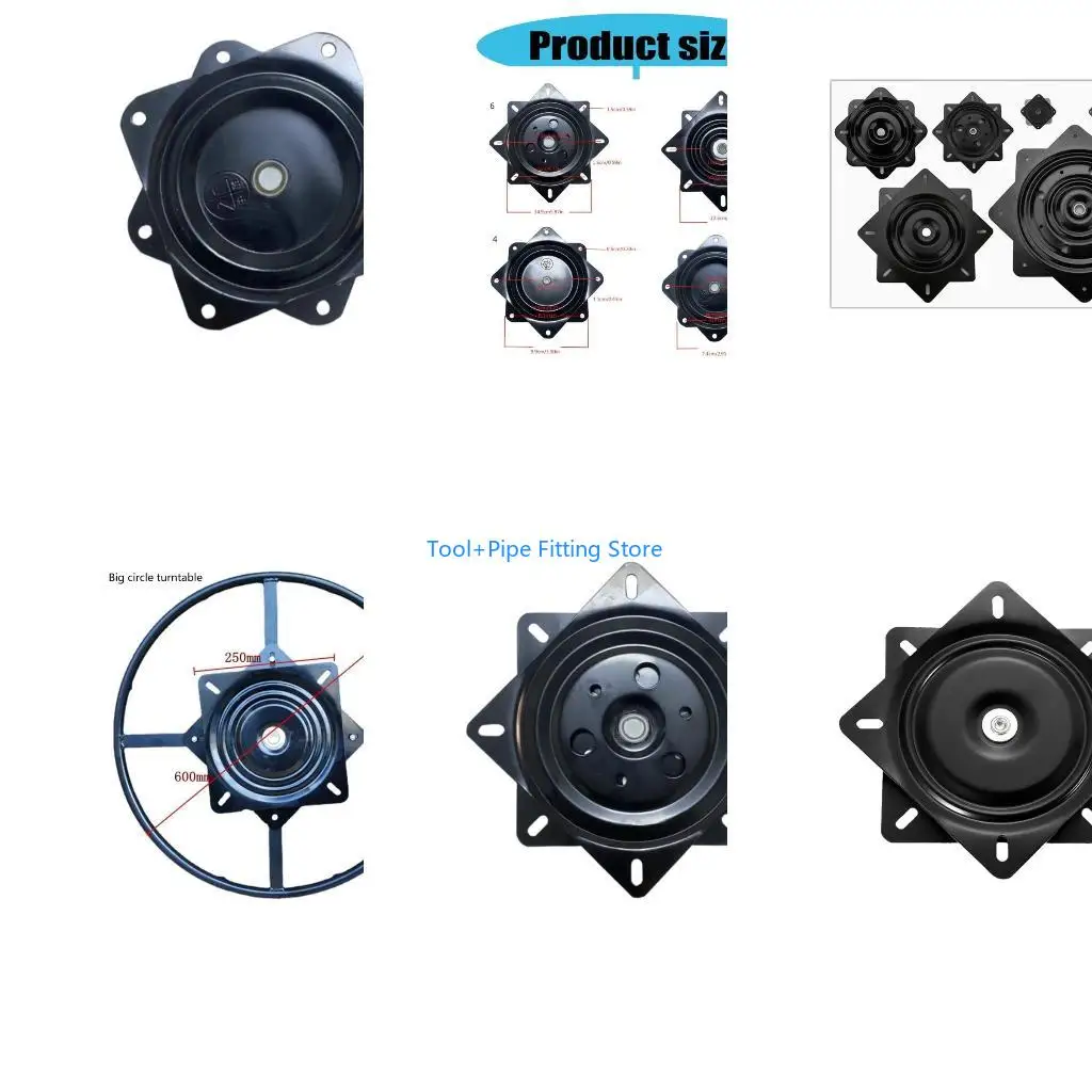 F92B Heavy Duty Stool Swivels Plate Square 360 Swivels Bearing Plate Replacement Seats Swivels Base Mount Plate Enduring