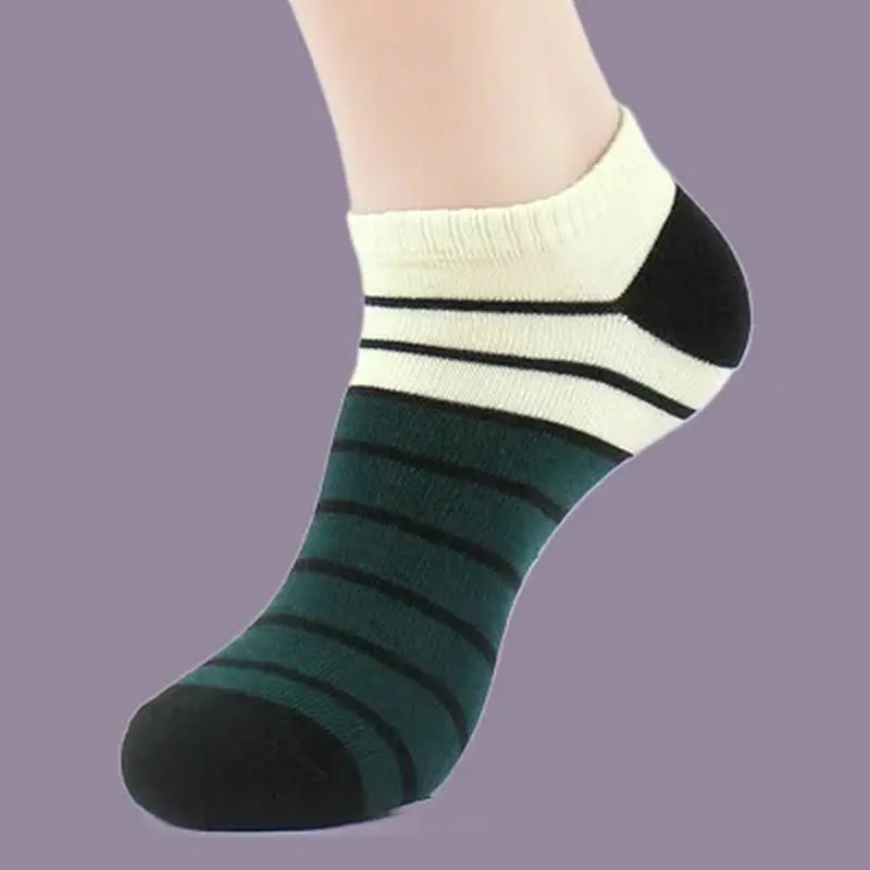 5/10 Pairs Sweat-Absorbent Mid-Calf Socks High-Quality Solid Color Versatile Stripe Men‘s Fashion Cotton Men's Anti-Odor Socks