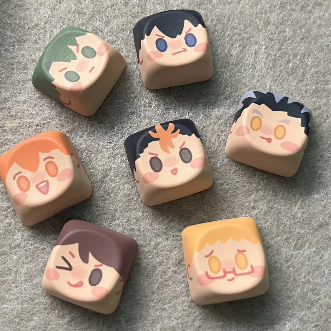 

Keycap Anime Haikyuu!! Shoyo Hinata Tobio Kageyama Kei Tsukishima Cosplay Ornament Cartoon Keyboard Cap Decorate Accessory Gift