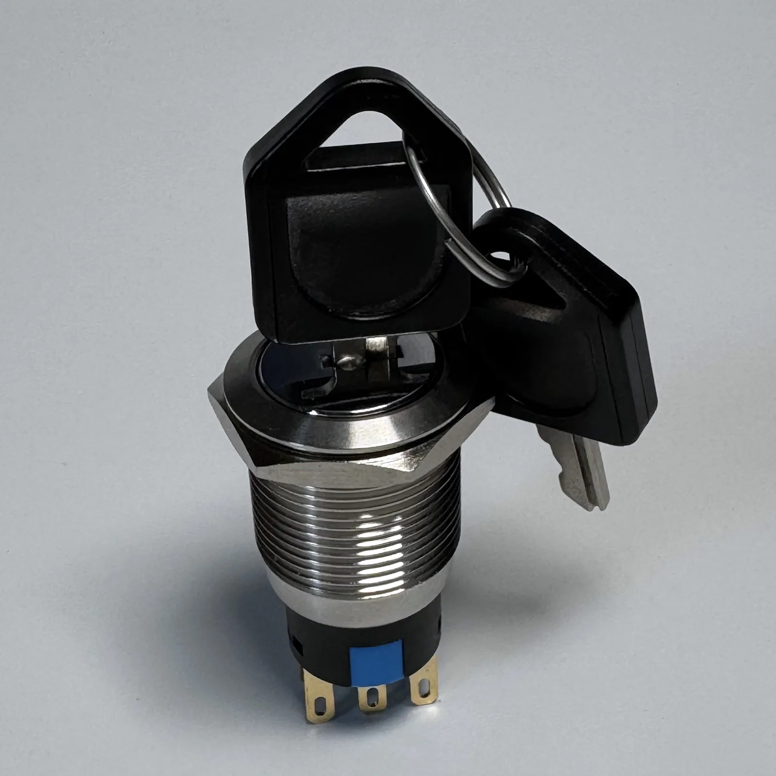 Zusen 19mm Metal Key Switch 3Positions IP65 Waterproof Fixed Push Button Switch for Electronics
