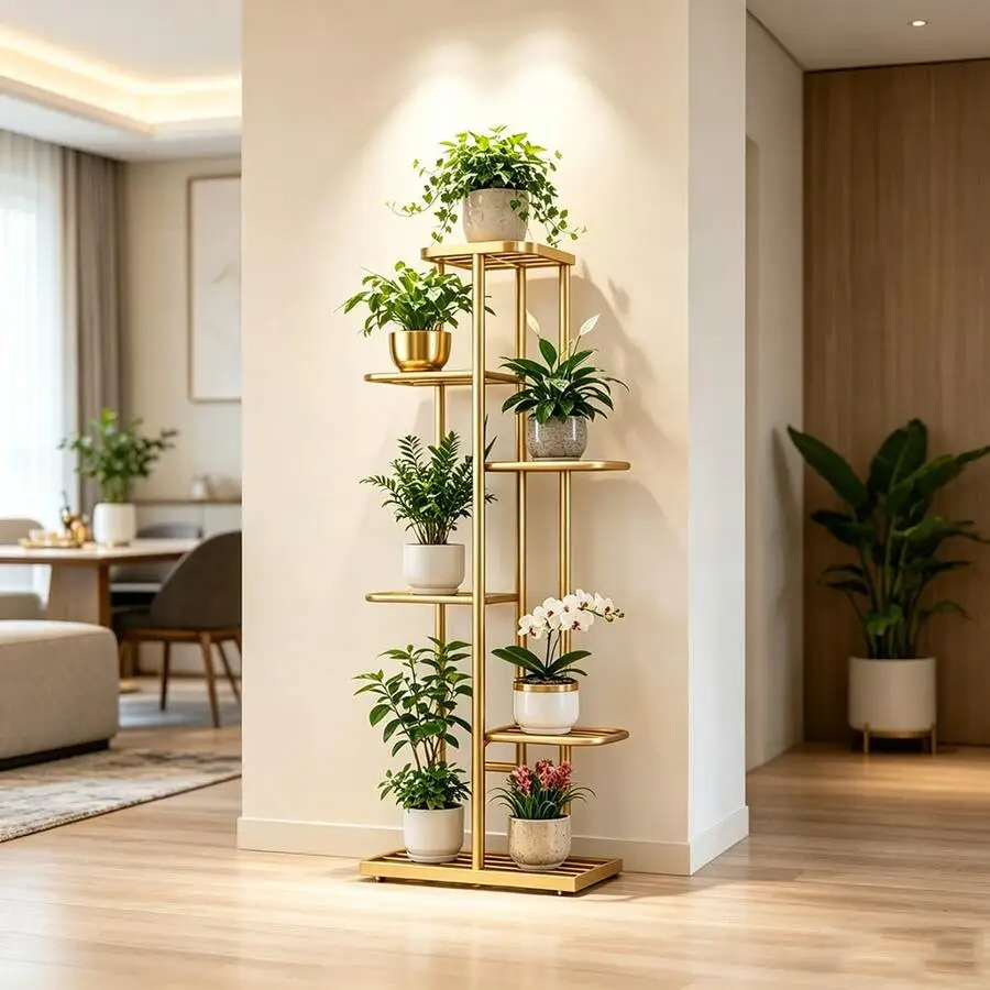 Indoor Outdoor 5 Tier 6 Tier Heavy-Duty Metal Plant Stand, Multi-Functional Vertical Planter Shelf & Flower Pot Holder, Anti-Rus