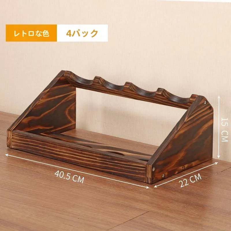 Creative Real Wood Wine Bottle Holder Display Rack Home Commercial Red Wine Stand Simple Slanted Bottle Rack Ornament