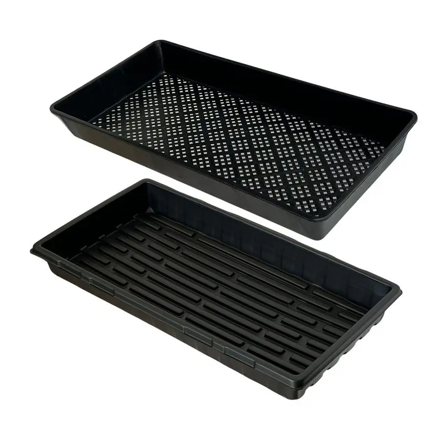 

Trays Set 5 Pack 10 Pcs Durable 1020 Mesh Tray and NoHole Tray, Ideal Soil Blocking Trays for Seedlings, Microgreens, and Hydrop