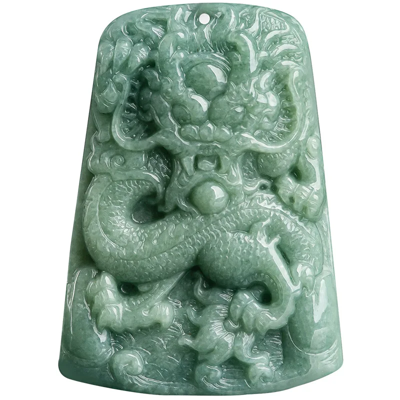 جديد عصري الطبيعية A-الصف اليشم بذور الفول الاستبداد التنين العلامة التجارية اليشم زودياك قلادة على شكل تنين مجوهرات للرجال والنساء #5