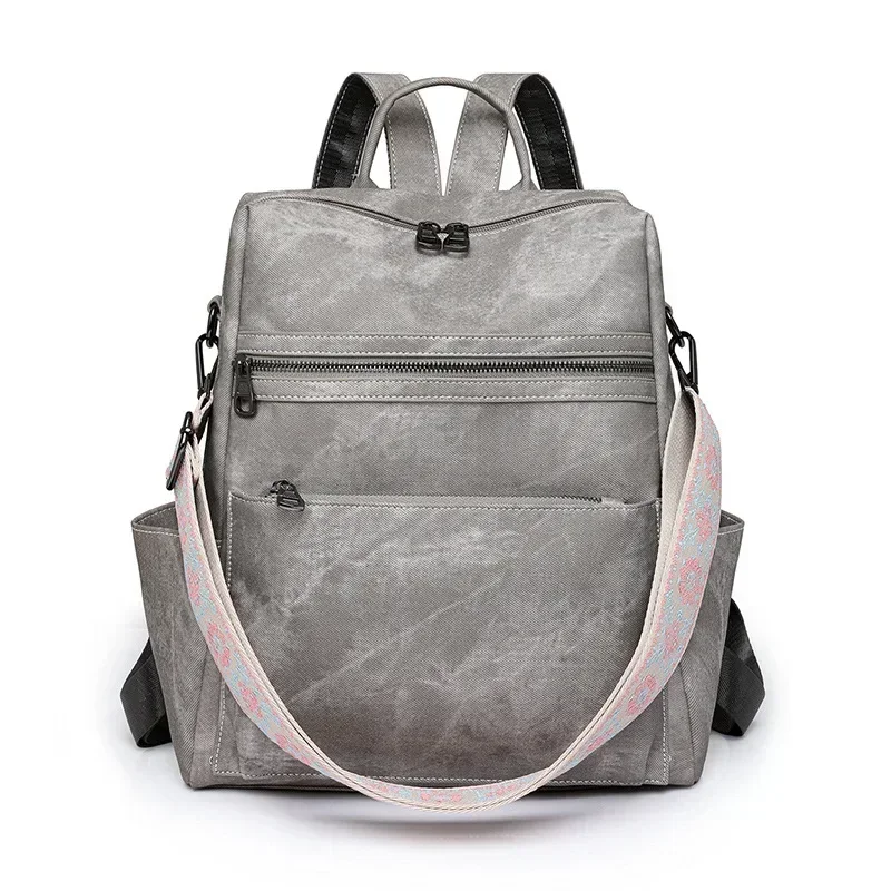 NONE Women's Leather Backpack Shoulder Bag Brown 3