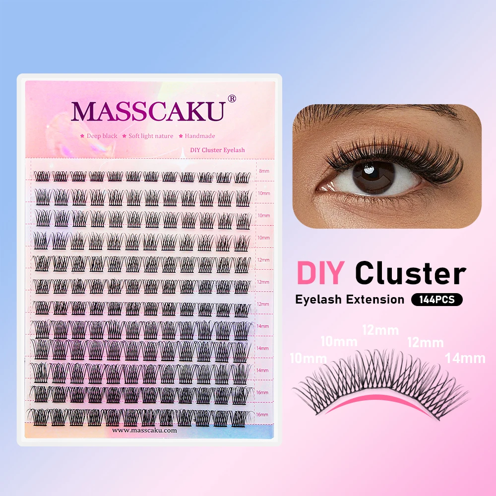 YUANZHIJIE DIY 120 STKS Cluster Wimpers 3D Natuurlijke Bos 8-16mm D Krul Gesegmenteerde Beam Individuele Nertsen getufte Wimper Fijne Lash Tip