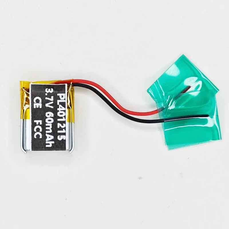 2PCS/Lot 401215 3.7v 60mAh 15mm*12mm*4mm Size Rechargeable Lithium Li-po Li-polymer Li Ion Battery