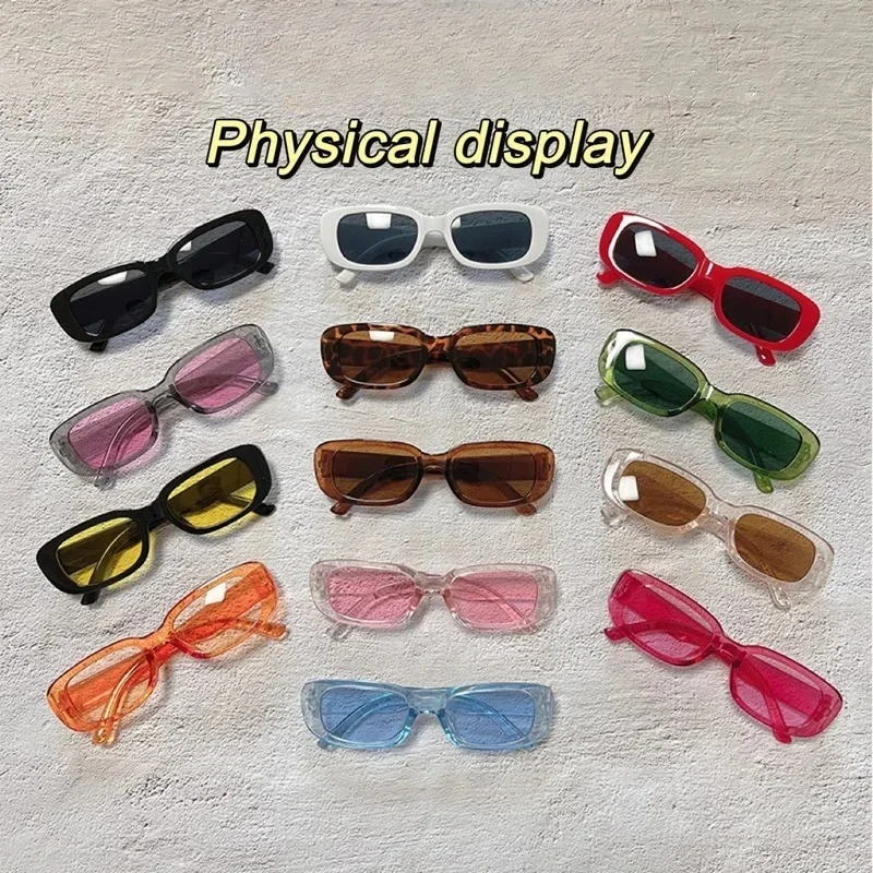 Vintage Black Square Sunglasses for Woman Luxury Brand Small Rectangle Sun Glasses Female Gradient Clear Mirror Oculos De Sol image 2