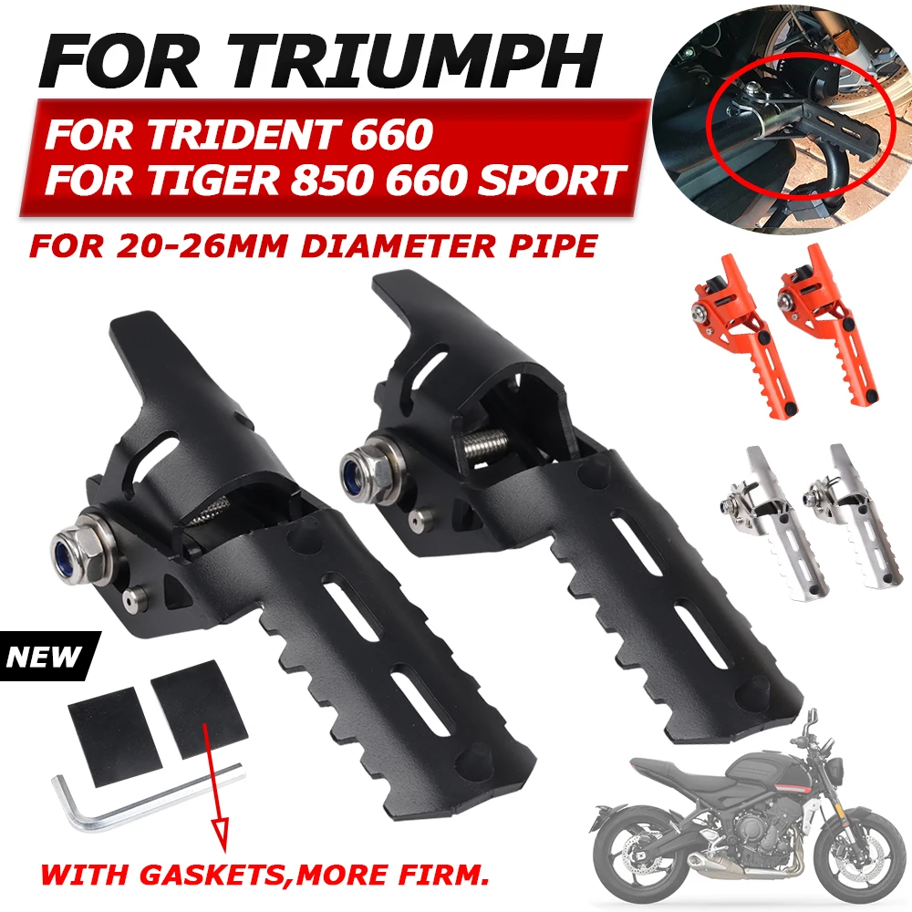 

For Triumph Trident 660 Trident660 Tiger 660 850 Sport Motorcycle Accessories Front Foot Pegs Rest Footrests Clamps Footpegs