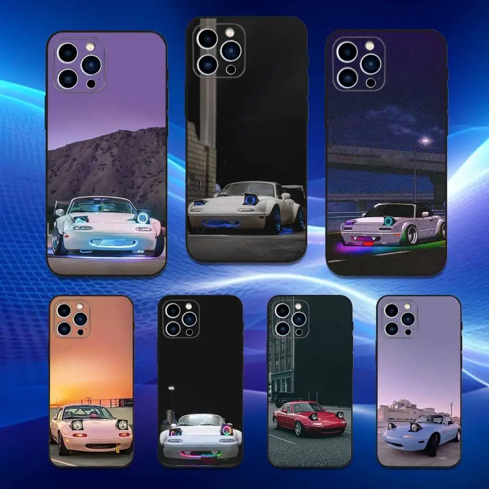 

Sports M-Miata M-Mx5 Car Phone Case For iPhone 17,16,15,14,13,12,11 Plus,Pro Max,XS,X,XR,SE,Mini,8,7,Soft Silicone Black Cover