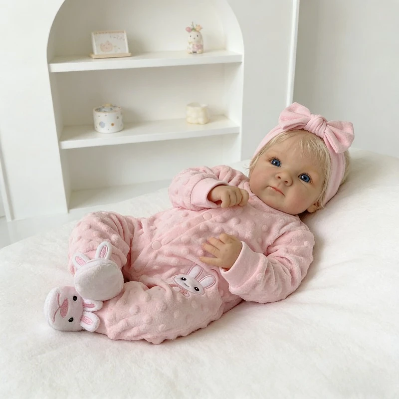

Bettie 48cm Newborn Baby Doll Cotton Body Blonde Rooted Hair Doll Soft Touch Toy