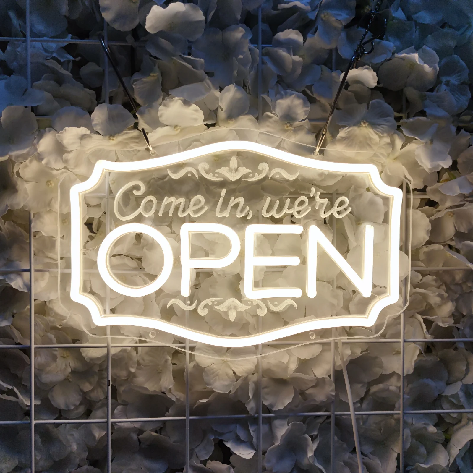 فتح LED النيون تسجيل USB الجدار الديكور للأعمال Storefront نافذة زجاجية الباب الزهور بار صالون استوديو المقاهي مطعم النيون