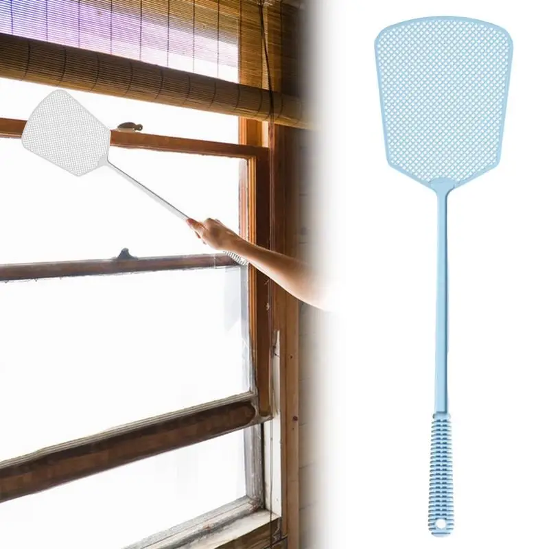 Matamoscas de mosca de mango largo, dispositivo de mano multifuncional, resistente, para el hogar/interior/exterior