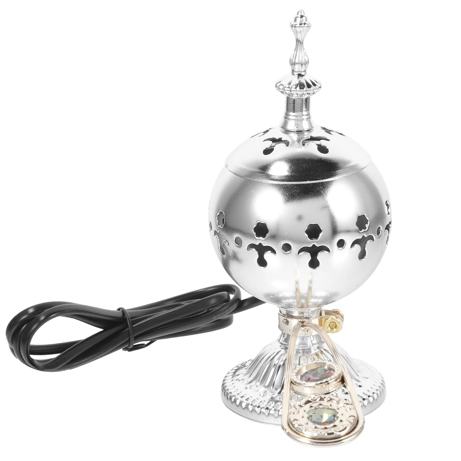 

Electric Incense Burner Retro Metal Aroma Stove Portable Desktop Decorative Burner For Home Office Party Air Purifying