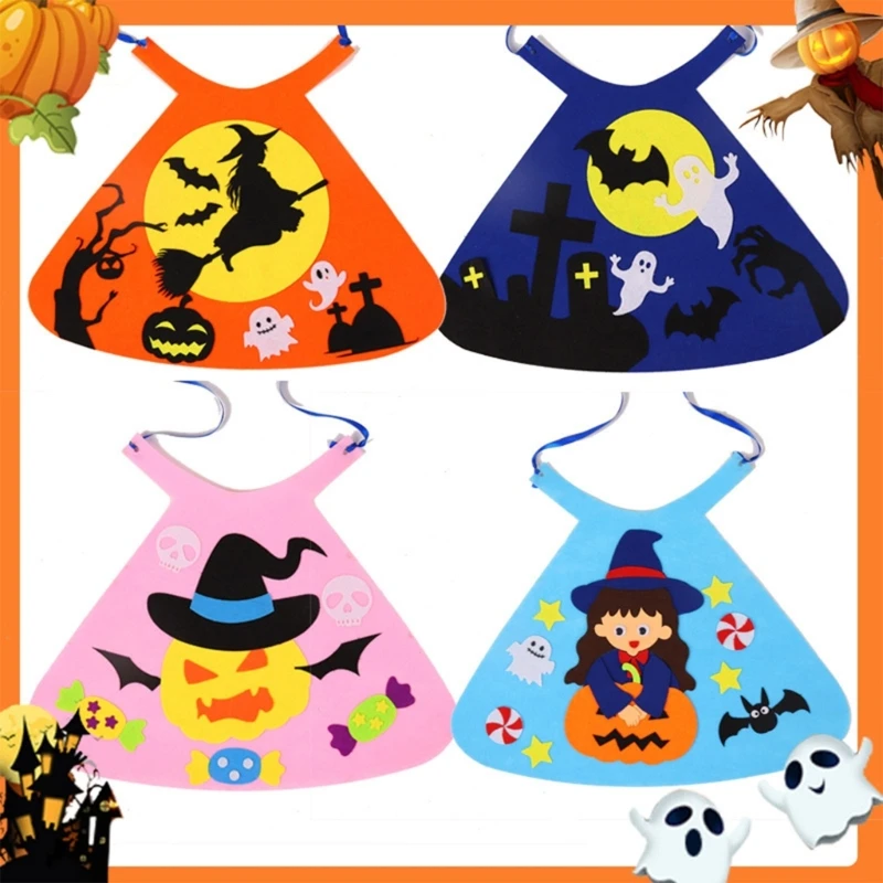 Kids Halloween Costume DIY Cape Kits Craft Toy Kindergarten Handmade Materials Toddler Art Toy Stage Performance Props P31B