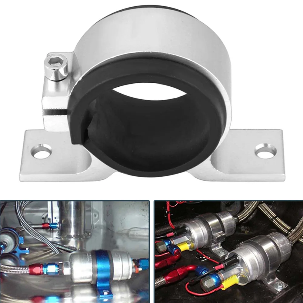 Car Racing 60mm Aluminum Single Fuel Pump Bracket Fuel Filter Mount Holder Clamp Universal Fuel Support Parts