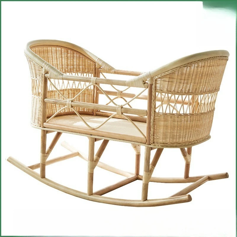 Small Apartment Crib Heightened Newborn Baby Bb Cradle Children's Bed Care Enclosure Nordic Rattan Crib Enclosure