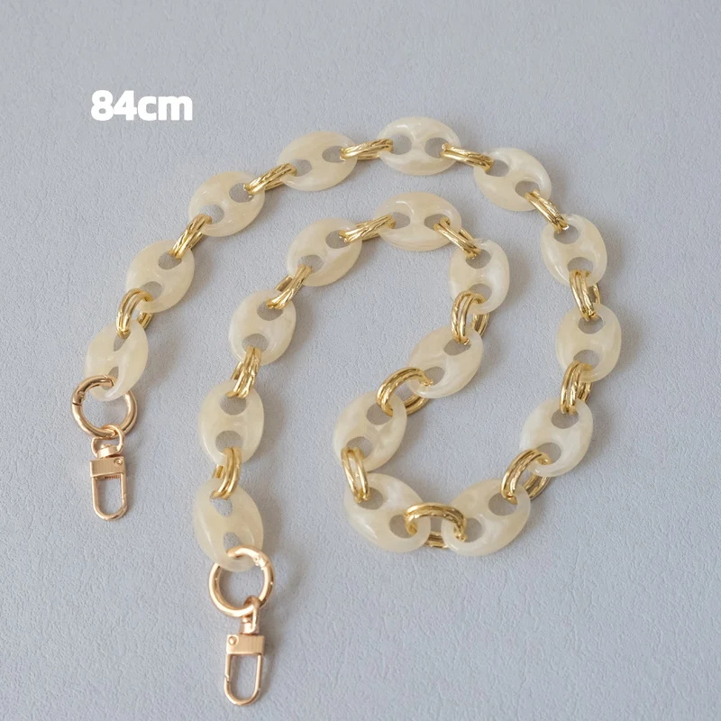Neue Modische Damen-Taschenaccessoires: Leoparden-Muster, Bonbon-Rot, Blau, Acrylharz, Metallkette, Schulterriemen, Lange Kette für Umhängetaschen – Detail 33