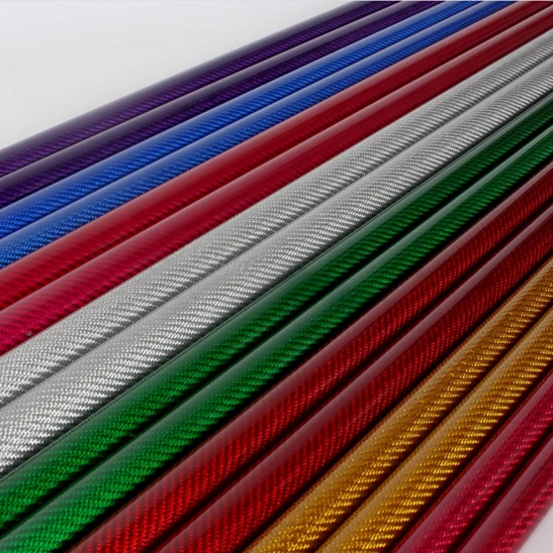 2 Pieces Length 500mm 3K Colored Carbon Fiber Tube Hardness Composite Material I.D 3/4/6/8/9/10/12/13/14/15/16/18/20/23-43mm