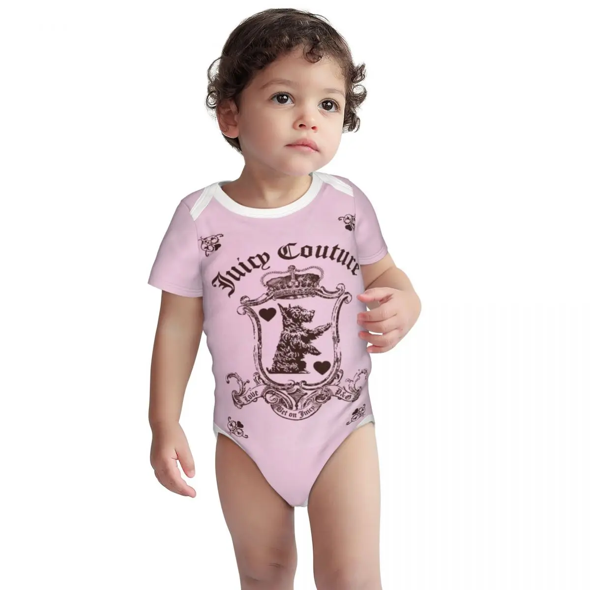 Juicy Couture Crown Baby Bodysuit Unisex Shirt Cotton Newborn Onesie Boy Girl Undershirt Outfit Baby Romper