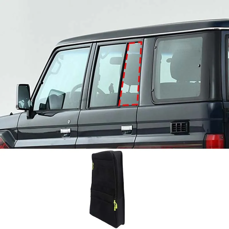 

For 2008-2016 Toyota Land Cruiser LC76 5-door Version Car Rear Window Organizer Package Storage Bag Car Interiors Accessories