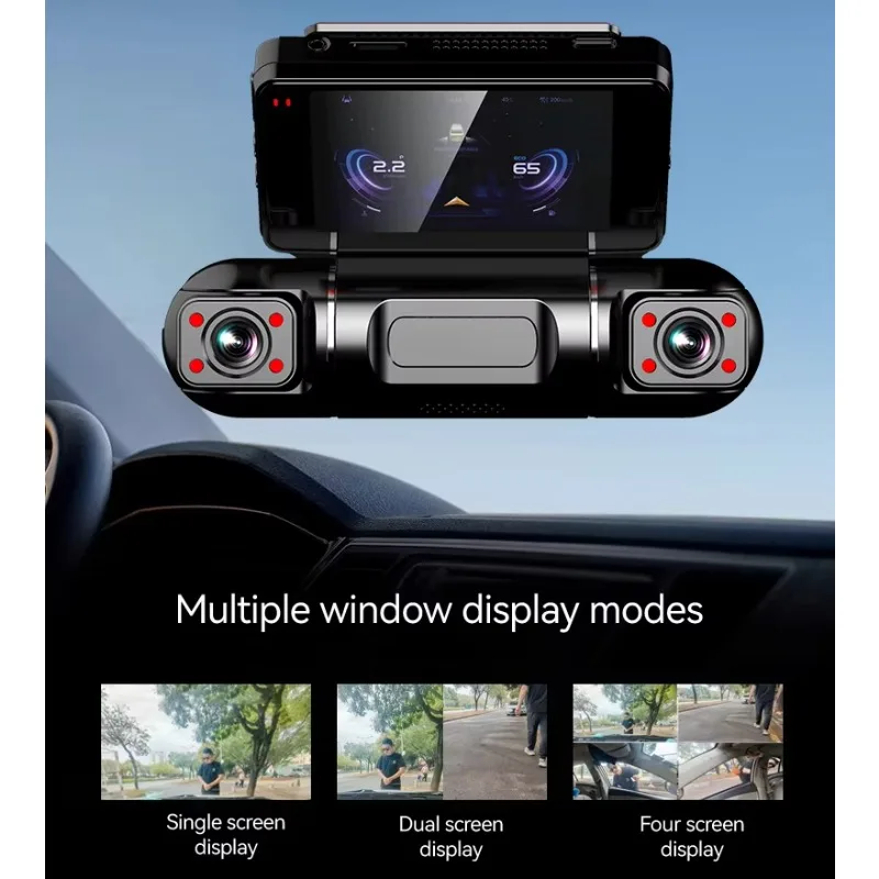 IPS screen WiFi built-in gravity sensor loop recording rearview mirror camera car black box
