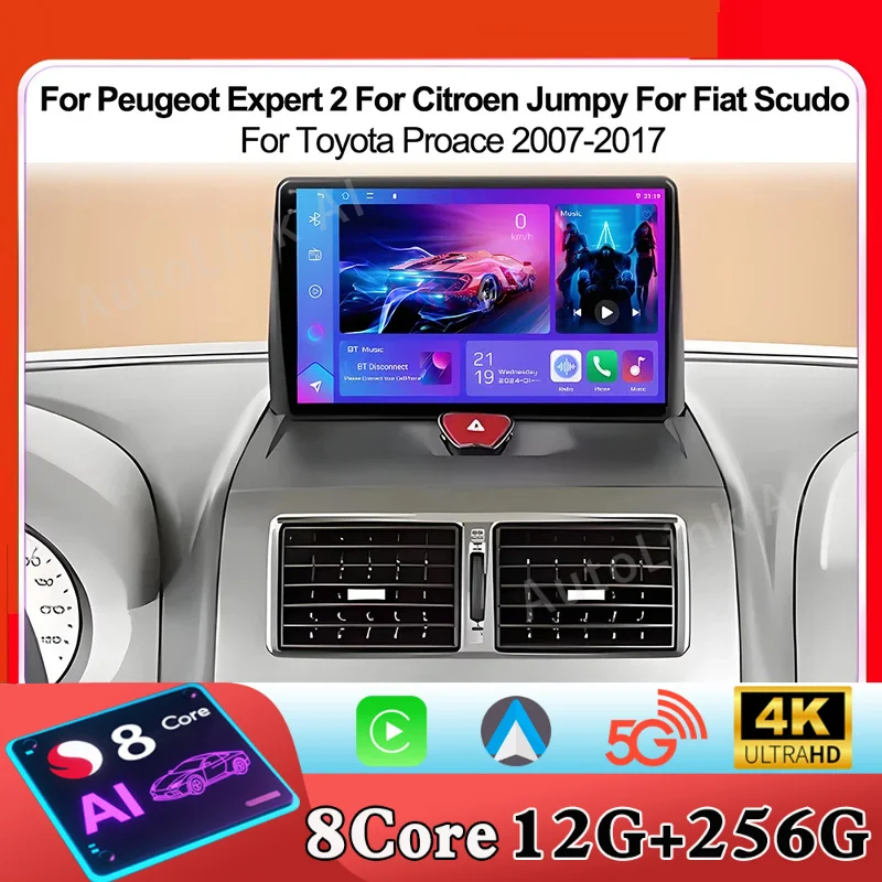 Android 15 Car Radio For Peugeot Expert 2 For Citroen Jumpy For Fiat Scudo For Toyota Proace 2007-2017 WIFI No 2Din Touch Screen