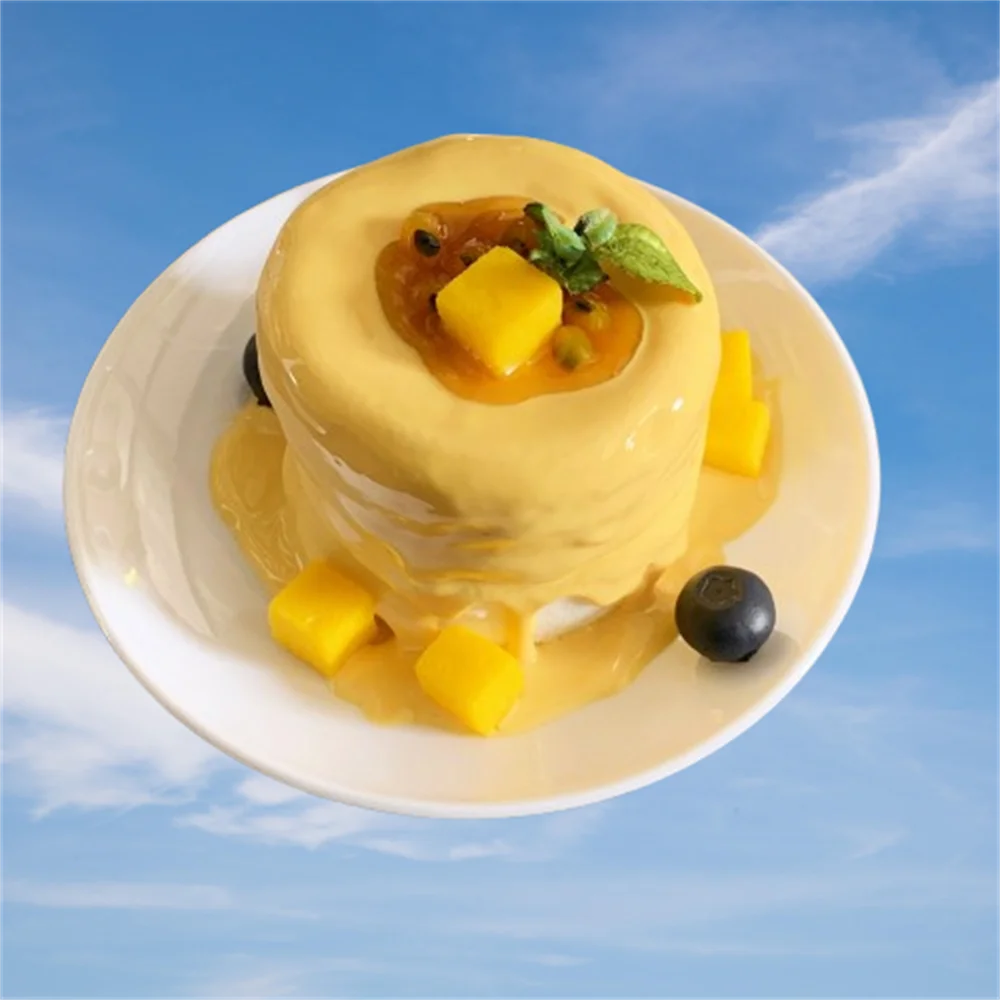 Mango Blueberry Handmade Soufflé Fluffy Muffin Small Dessert Simulation Food Model Artificial Desktop Decoration Passion Fruit