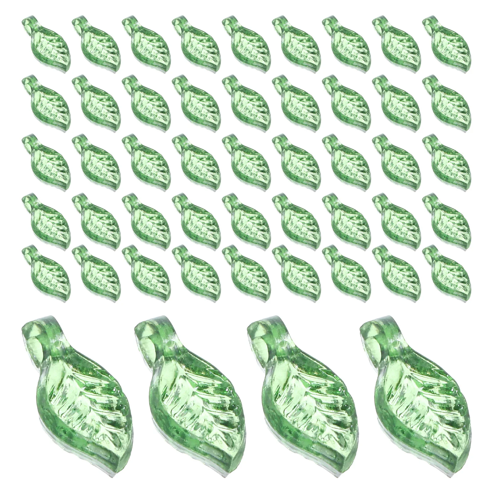 

50pcs Mini Acrylic Leaves Dangle Pendants Decorative Jewelry Charms Lightweight Material Realistic Texture for Diy Bracelet