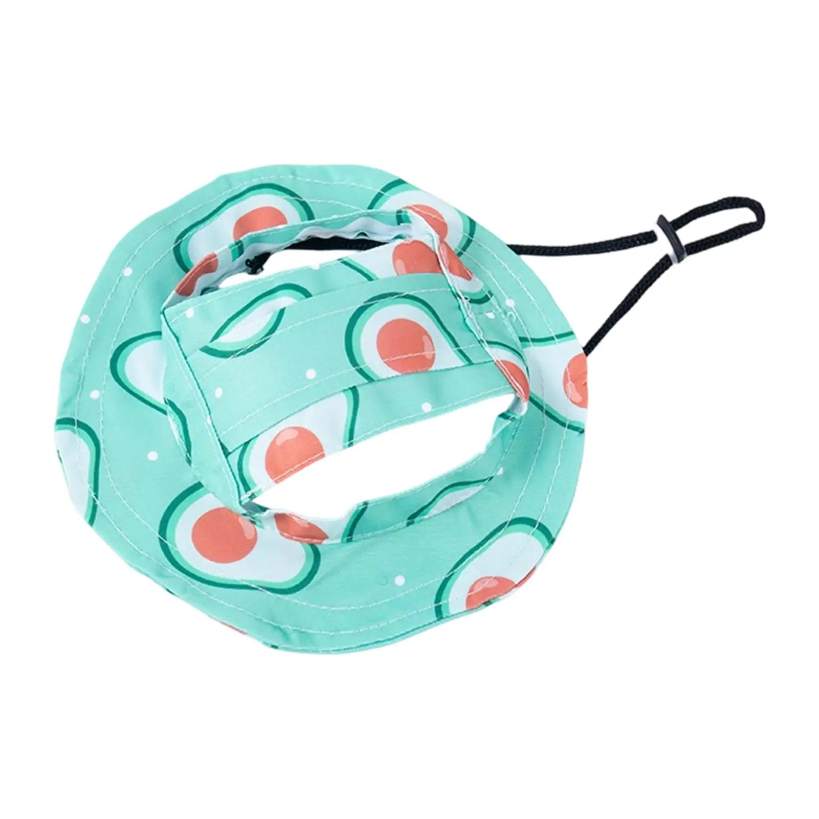 Bucket Hat For Dogs Pet Cute Avocado Print Sun Visor With Ear Hole Adjustable Chin Strap Cat Adjustable Hat For Commuting Travel