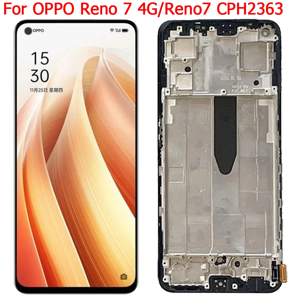 For OPPO Reno 7 4G LCD Screen With Frame 6.43\