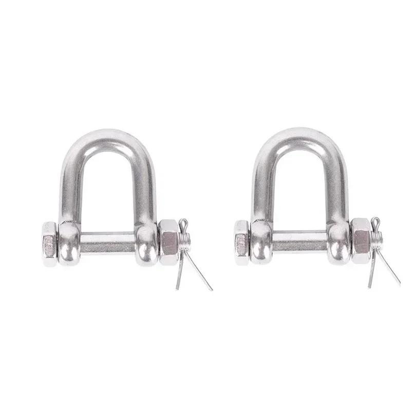 10pcs 304 Stainless Steel Dee Shackle M6 M8 M10 M12 Pin Nut Safty Pin Steel Buckle Bolt Anchor Safty DEE Shackle Outdoor Tools