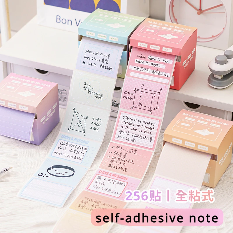 256 Sheets Creative Self-adhesive Correction Note Convenience Amendment Sticky Note Pad Student Stationery