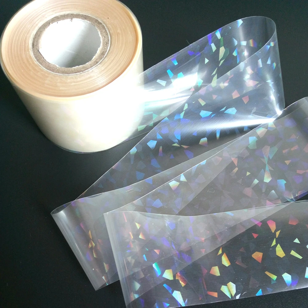 120M Mode Clear Nail Sticker Transfer Folie Holo Onregelmatige Driehoek Patroon Groothandel Nail Decal SK020