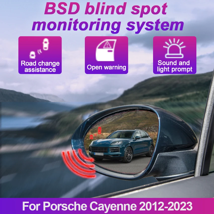 Car Blind Spot Detection System BSD BSM BSA Parking Sensor Lane Change Assist For Porsche Cayenne 2012-2021 2022 2023