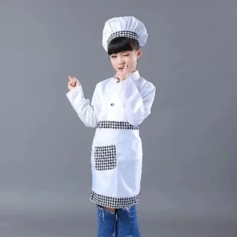 Kids Cook T-shirt Chef Uniform Kinderen Keuken Hoed Cap Werkjassen Restaurant Halloween Prestaties Stage Party Cosplay Kostuum