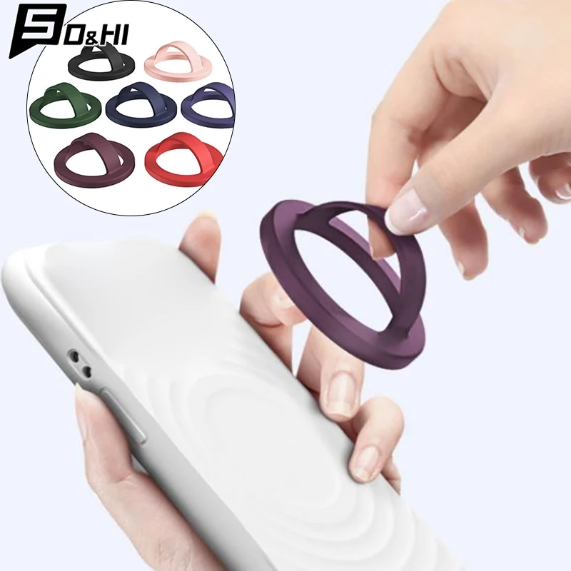 

1Pcs Magnetic Silicone Comfortable Circular Grip Phone Holder Powerful Grip For Phone 16 15/14/13/ 12 Android